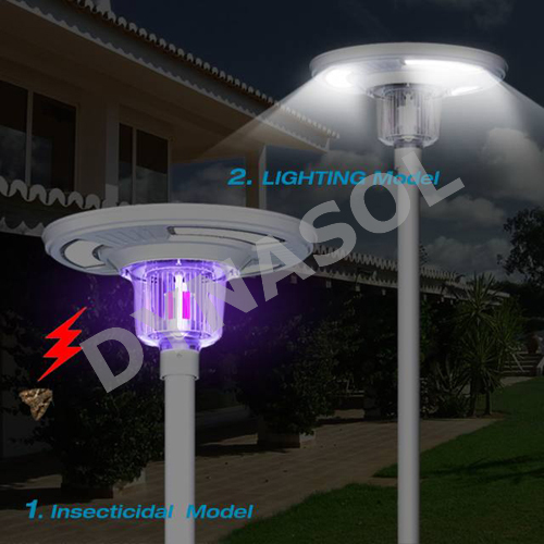 1800 Lumens Fully Automatic Remote Controlled, Colored & Insect Killer All-in-one Led Solar Courtyard/landscape Light