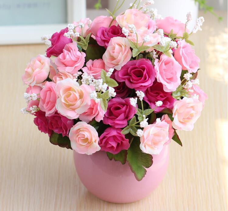 Artificial Flowers - Plastic, Height: 20 Cm, Mixed Colours | Realistic Look, Maintenance Free, Ideal For Home And Office Decoration