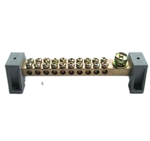 Terminal - Brass & Plastic, 30x15x10 Mm, Black, 10a, 300v | Durable Design, Easy Installation, 6 Terminals, Secure Connections