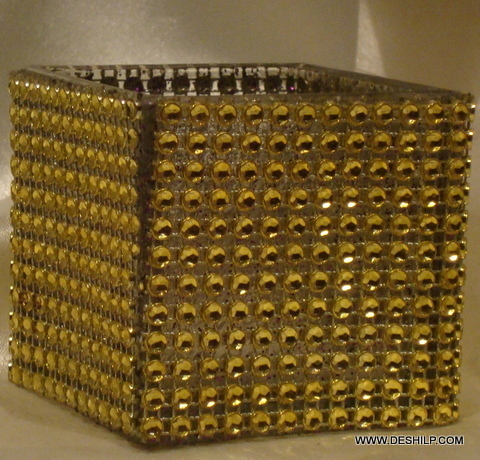 Gold Glass Votive Candle Holders