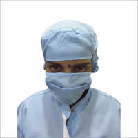 क्लीन रूम फीमेल कैप और मास्क कॉलर टाइप: O-Neck