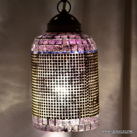 पर्पल हैंगिंग लैंप लाइट हैंड क्राफ्ट मोड