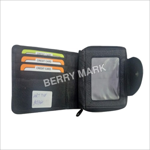 Mens Black Wallet - Leather, Folded Design, Multiple Card Slots | Modern Style, Durable, Lightweight, Seamless Stitching