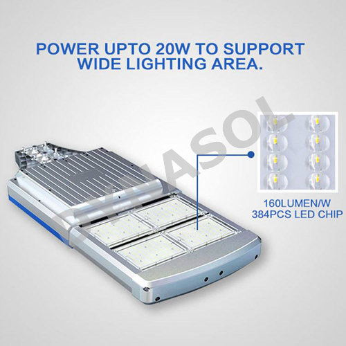 2000 Lumens Fully Automatic All-in-one Led Solar Street Light