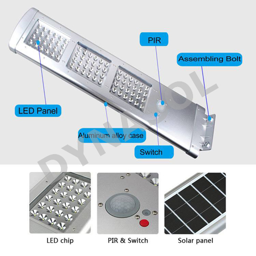 3000 Lumens Fully Automatic Remote Controlled All-in-one Led Solar Street Light
