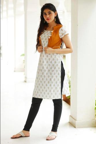 Short Kurti - Chiffon Cotton Blend, Multi Color Design | Size Label, Short Sleeve Style, Simple Pattern, Our Logo, Warranty Included