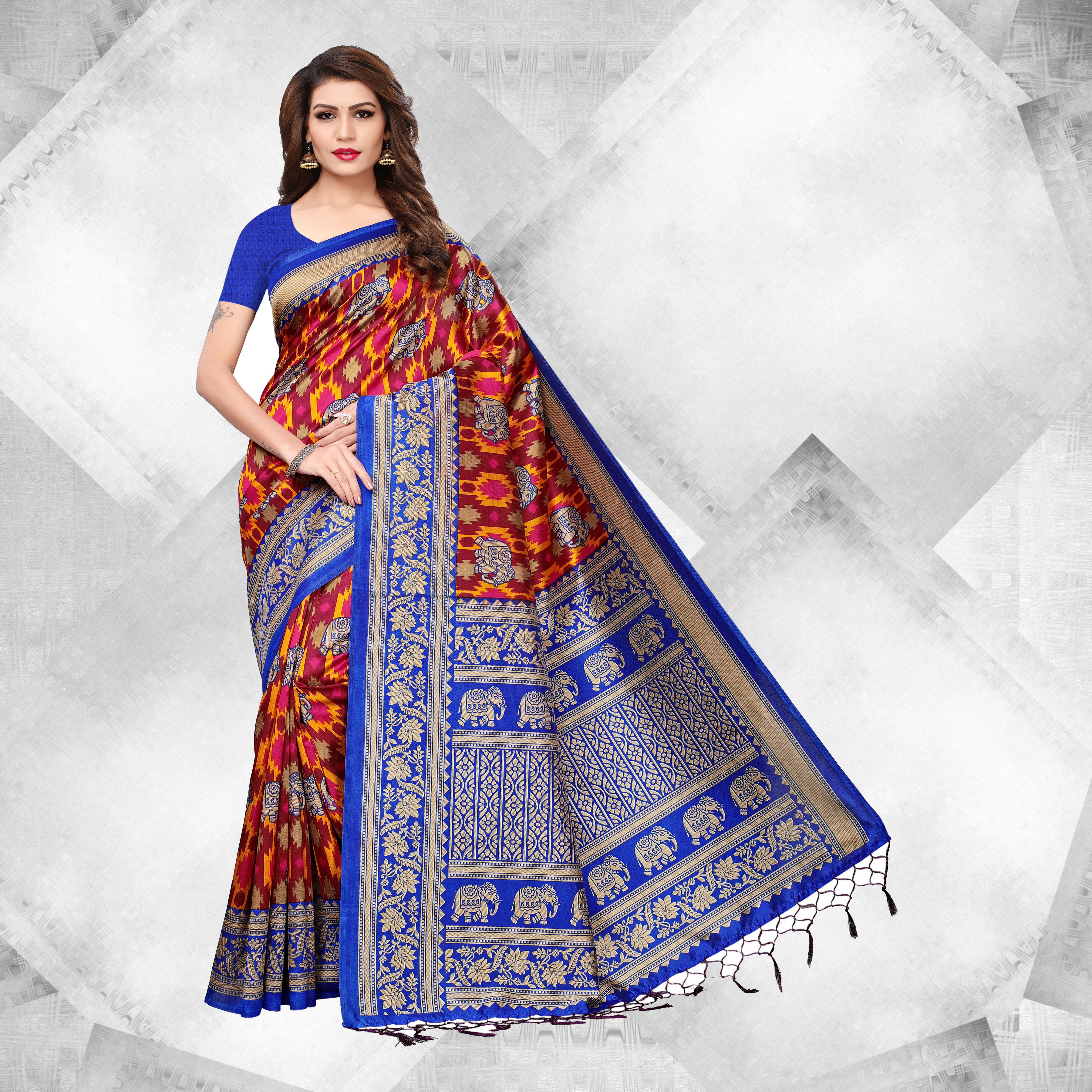 Multi Color Stylish Party Wear Mysore Silk Saree