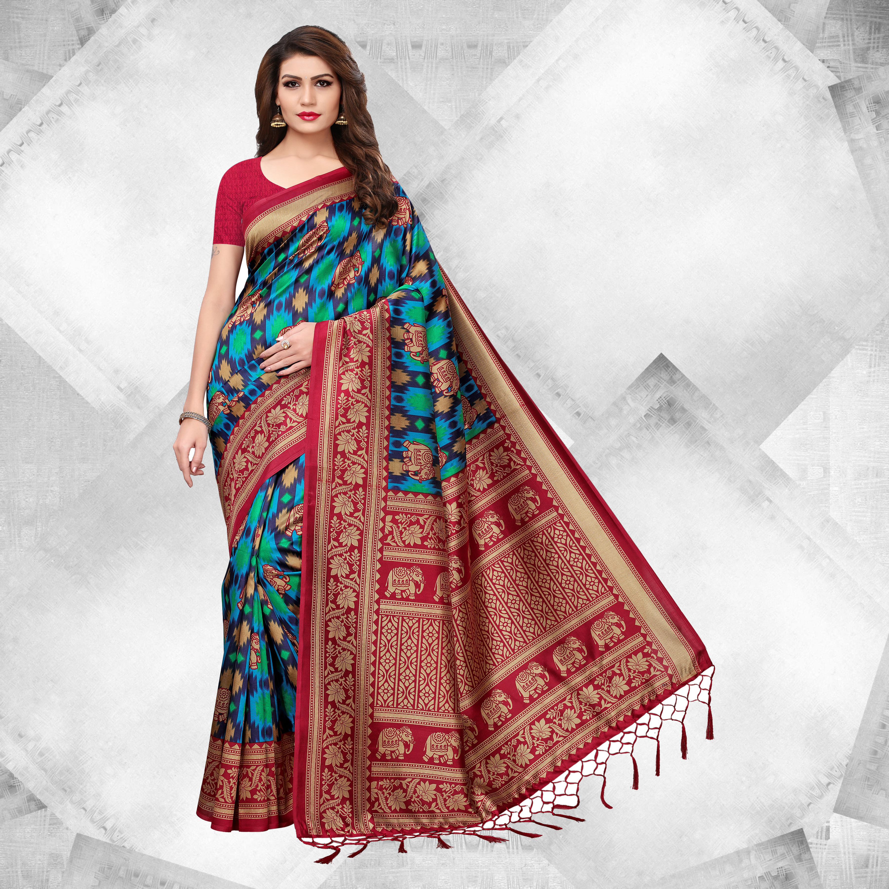 Multi Color Stylish Party Wear Mysore Silk Saree