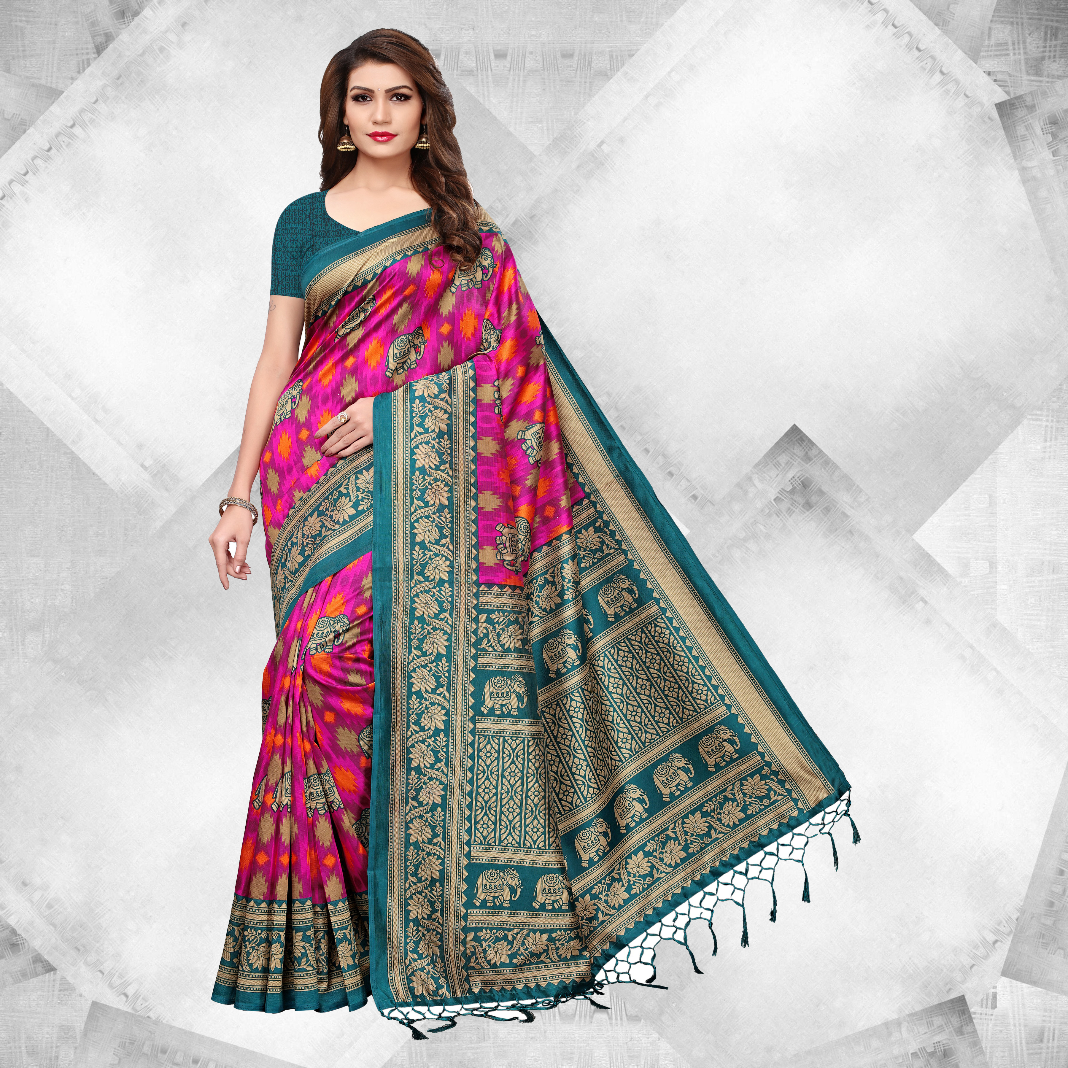 Multi Color Stylish Party Wear Mysore Silk Saree