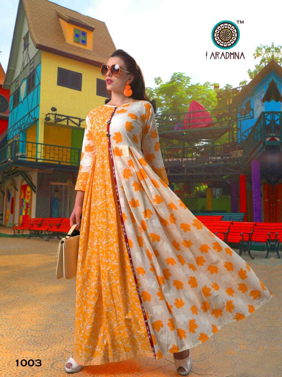 8 Colors Branded Printed Long Kurtis
