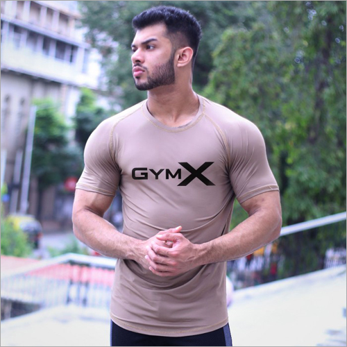 Polyester Mens Round Neck T-Shirt