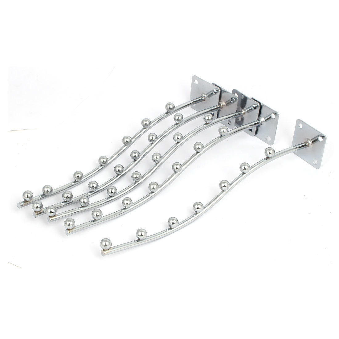Wall Hook - Stainless Steel, 10 Inches , 5 Chrome Hooks With 10 Lbs Weight Capacity - Wall Mount Installation With Screw