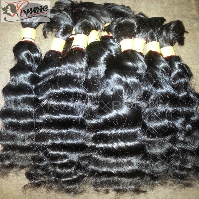 Natural Indian Temple 100% Raw Bulk Virgin Indian Human Hair