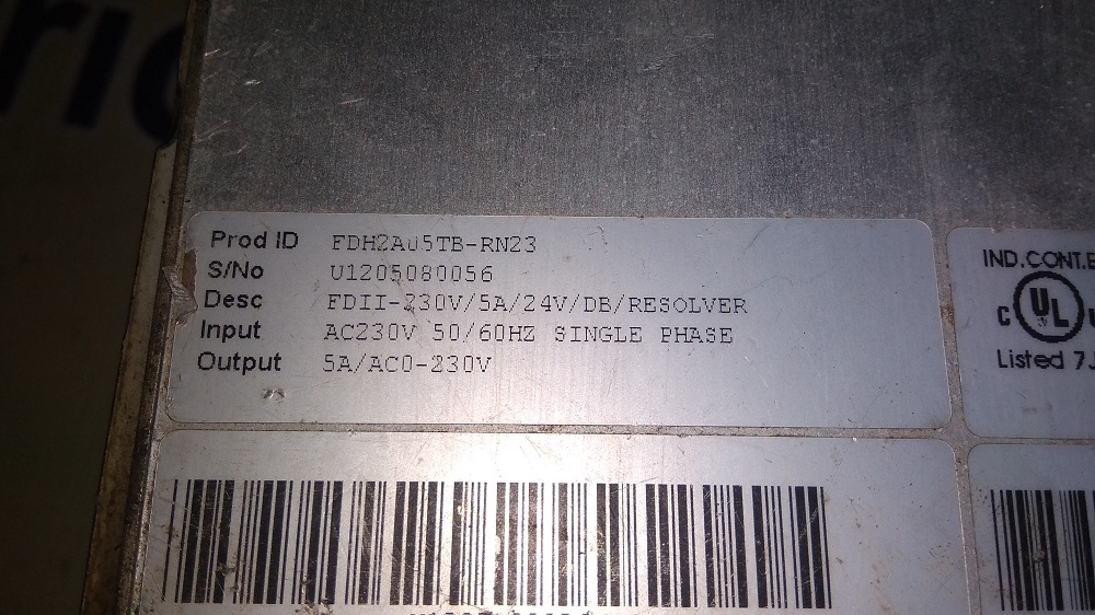 Baldor Servo Drive Fdh2au5tb-rn23