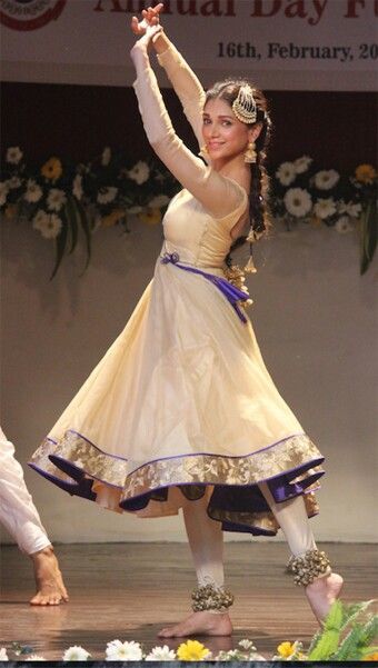 Cotton Sky Blue Kathak Dance Costume