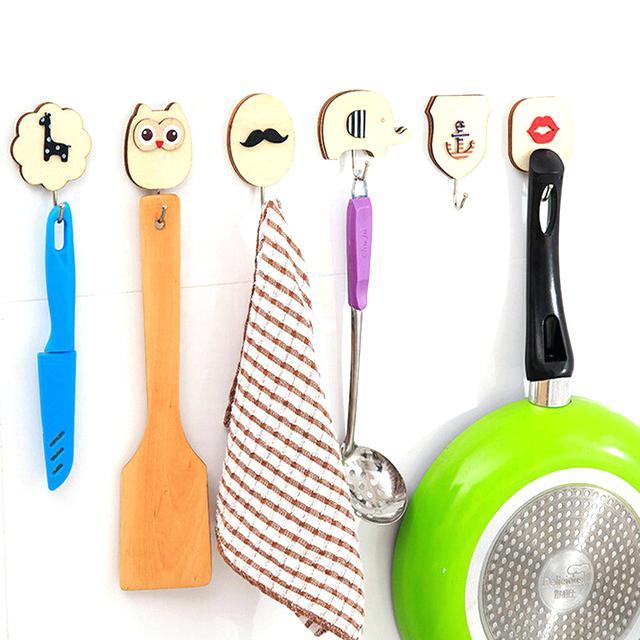 Wall Hook - Plastic & Stainless Steel, 5.5x6.5 Cm | 3-piece Self-adhesive Set For Easy Wall Mounting, Ideal For Home & Office Use