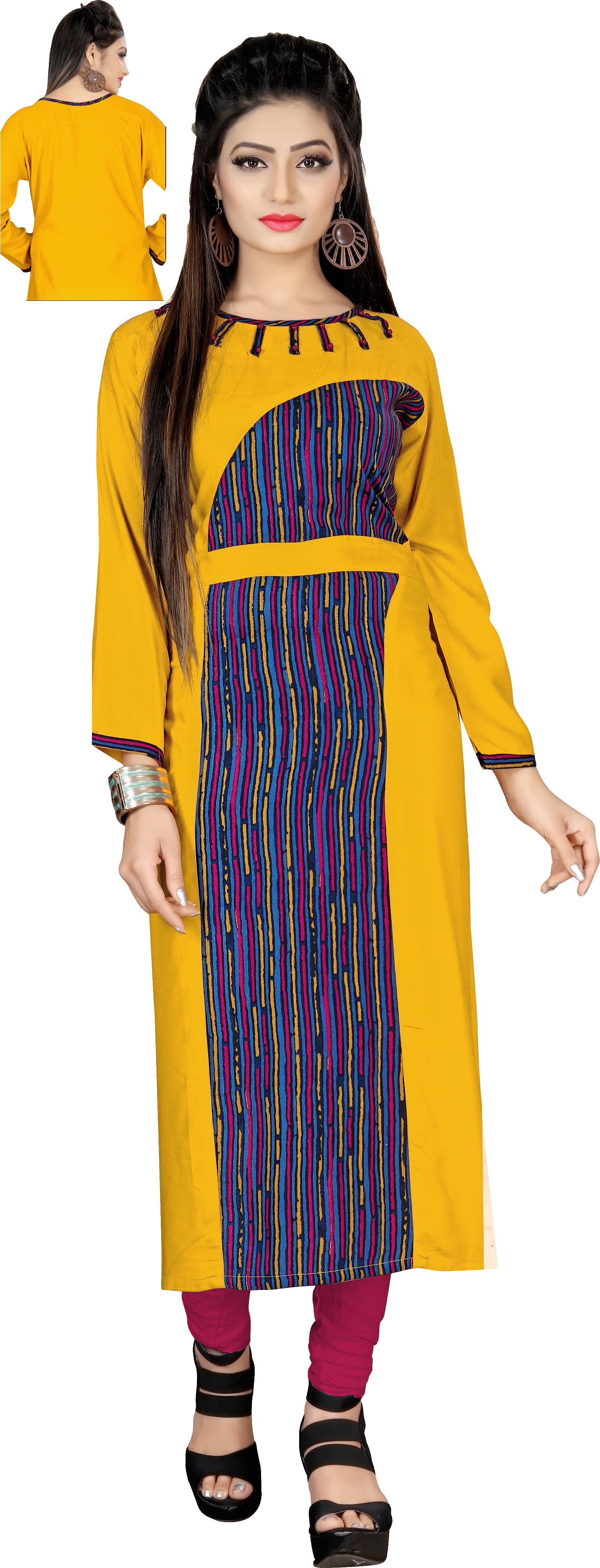 Exclusive Kurti - Rayon, Available In L, Xl, Xxl Sizes | 4 Hit Colors, 3-4th Sleeve Style, Plain Straight Design, Washable, Formal Wear For Women