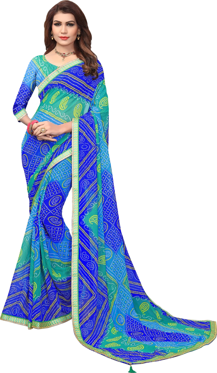 Bandhani Saree - Georgette, 6.30 Mtrs Length, Available In 12 Hit Colors | Elegant Printed Designs For Daily Wear