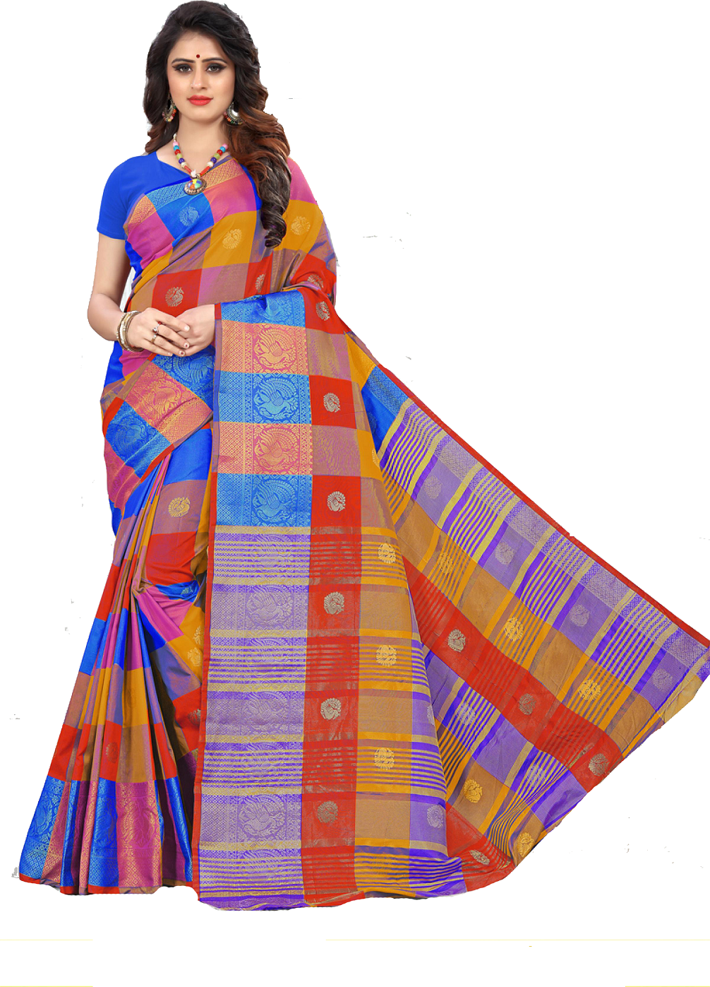 Multicolors Silk Saree
