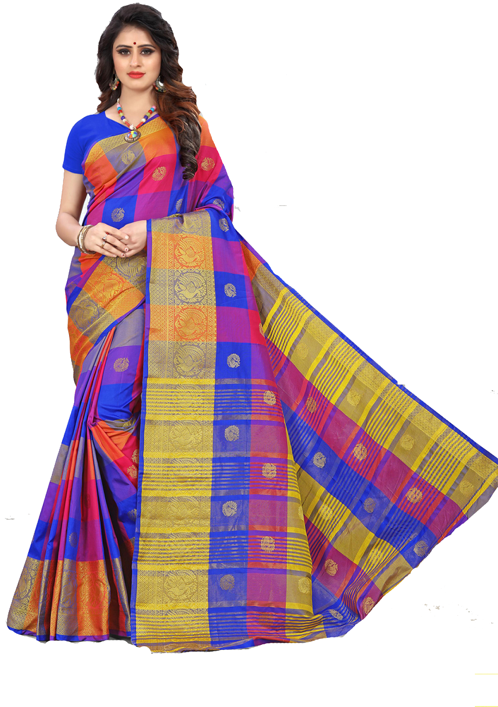 Multicolors Silk Saree