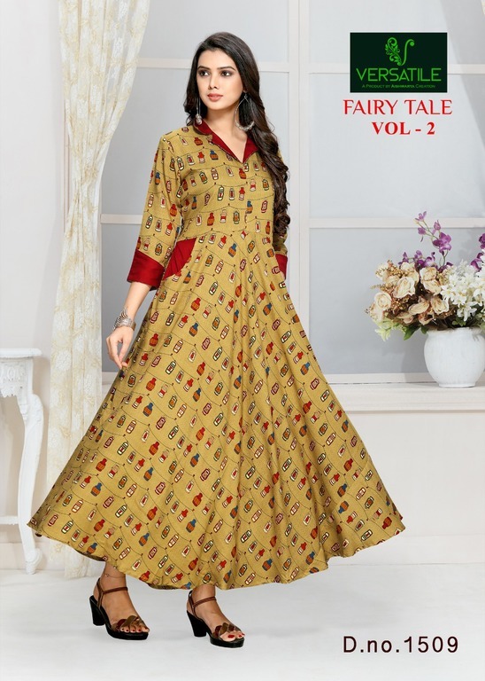 Yellow Gown Style Long Kurtis