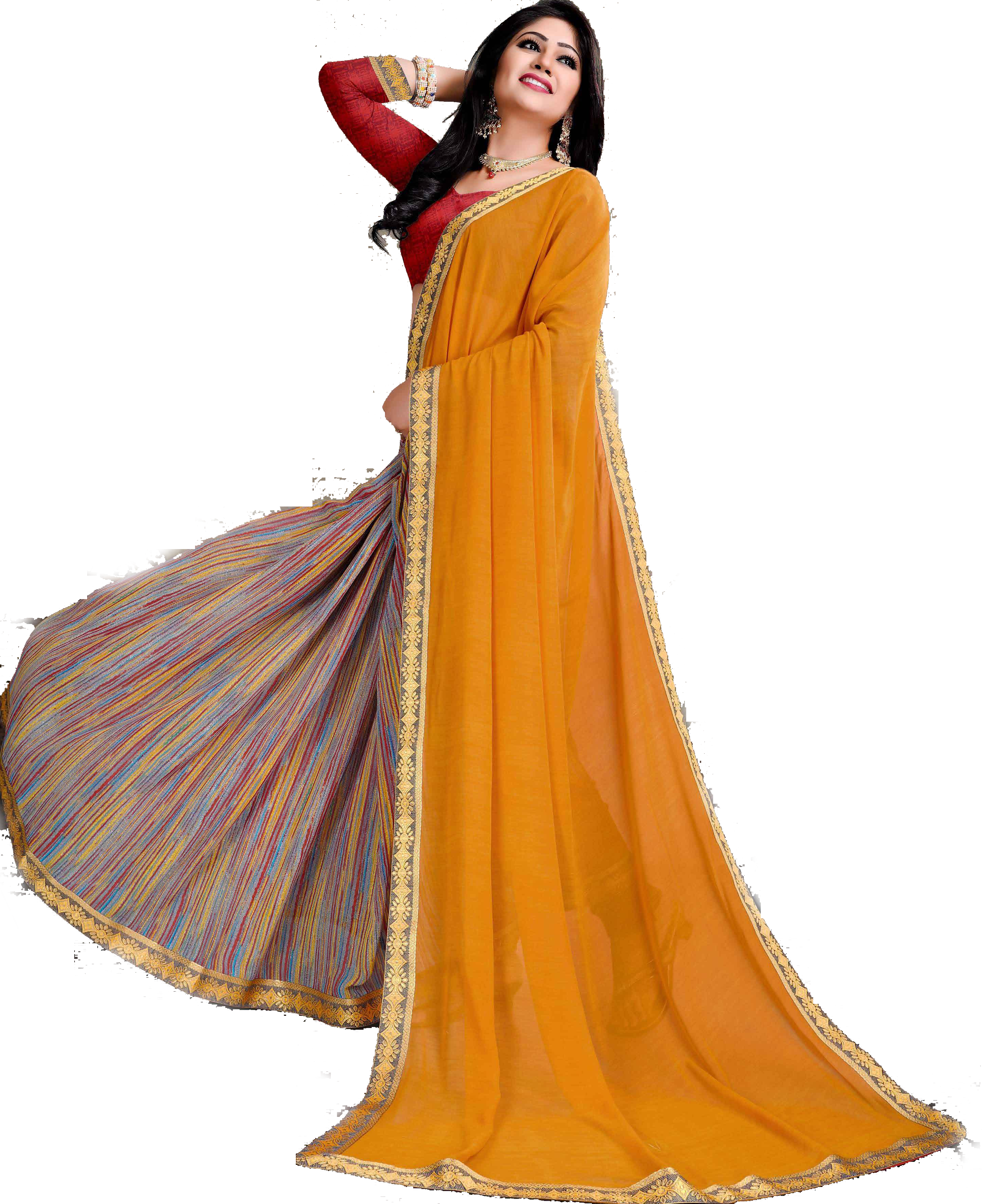 Fancy Saree - Georgette, 6.30 Mtrs Length, Green Color | Available In 10 Vibrant Colors, Printed Pattern, Ideal For Parties And Daily Wear