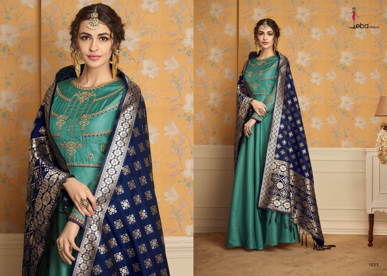 Designer Gown With Banarasi Dupatta