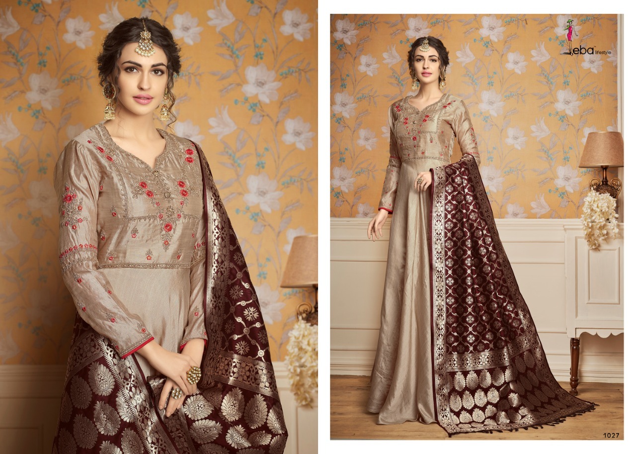 Designer Gown With Banarasi Dupatta
