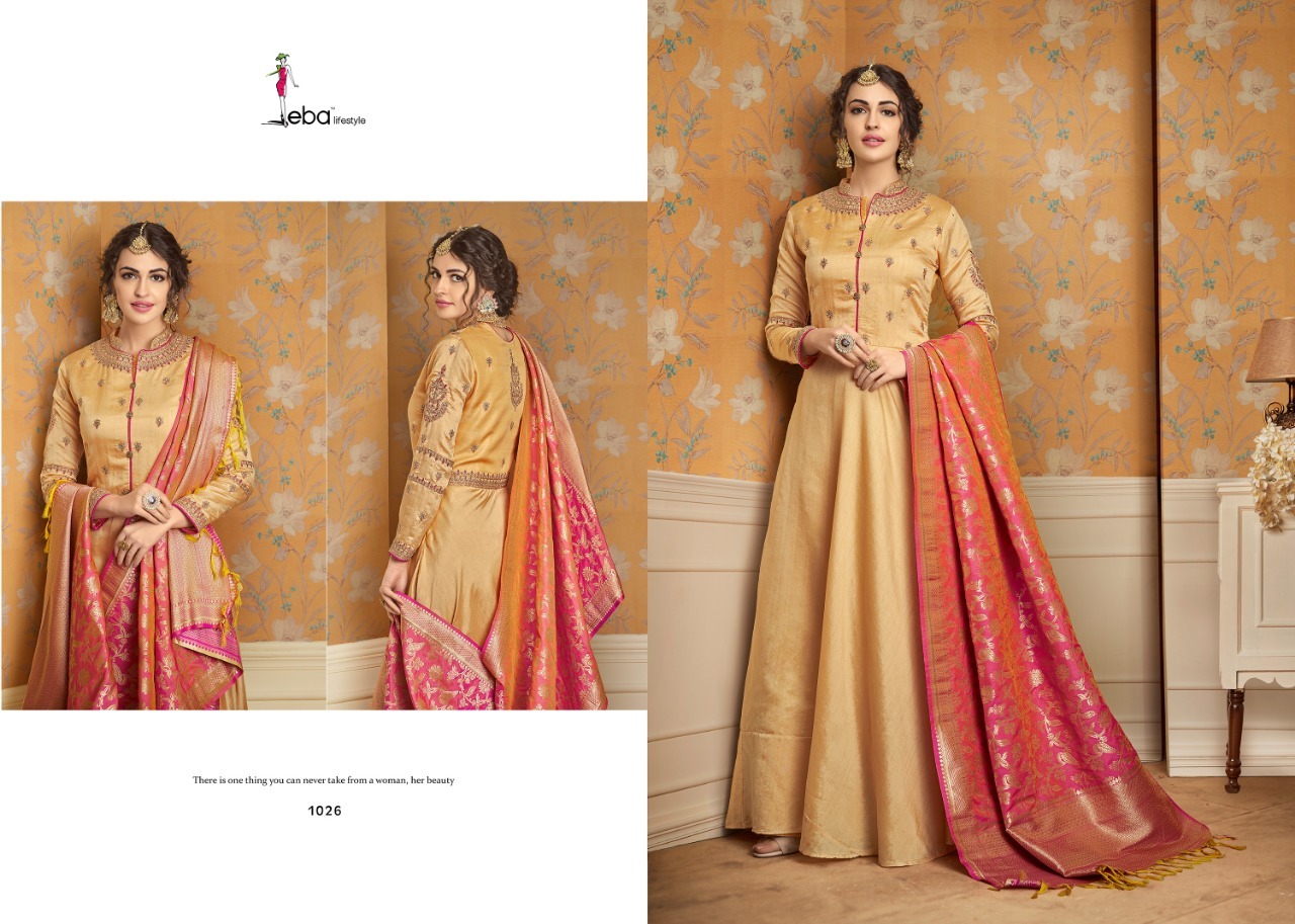 Designer Gown With Banarasi Dupatta