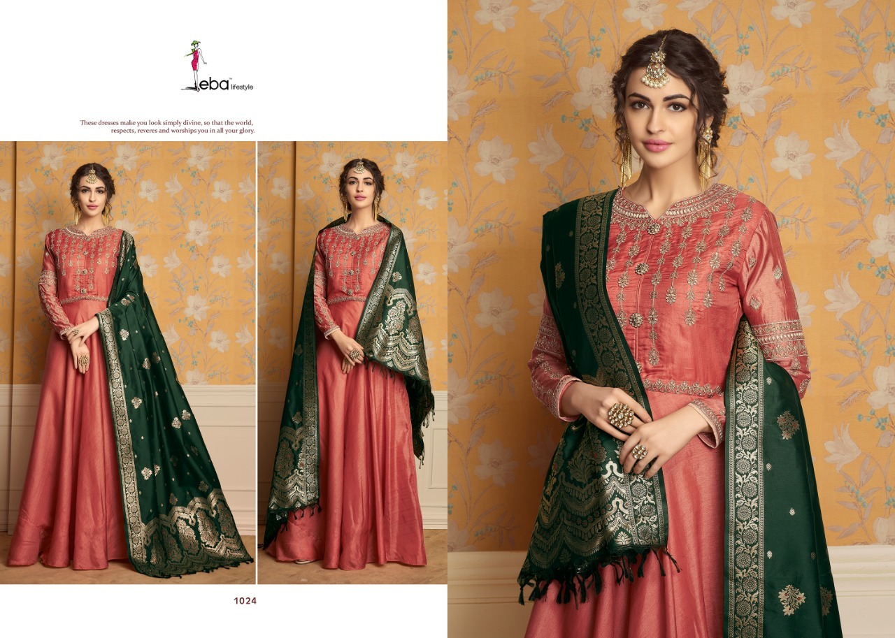 Designer Gown With Banarasi Dupatta