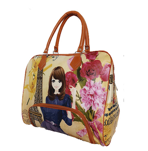 Yellow Ladies Printed Handbag