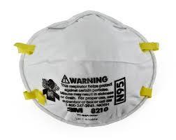 White 3 M 8210 N 95 Mask And Respirator