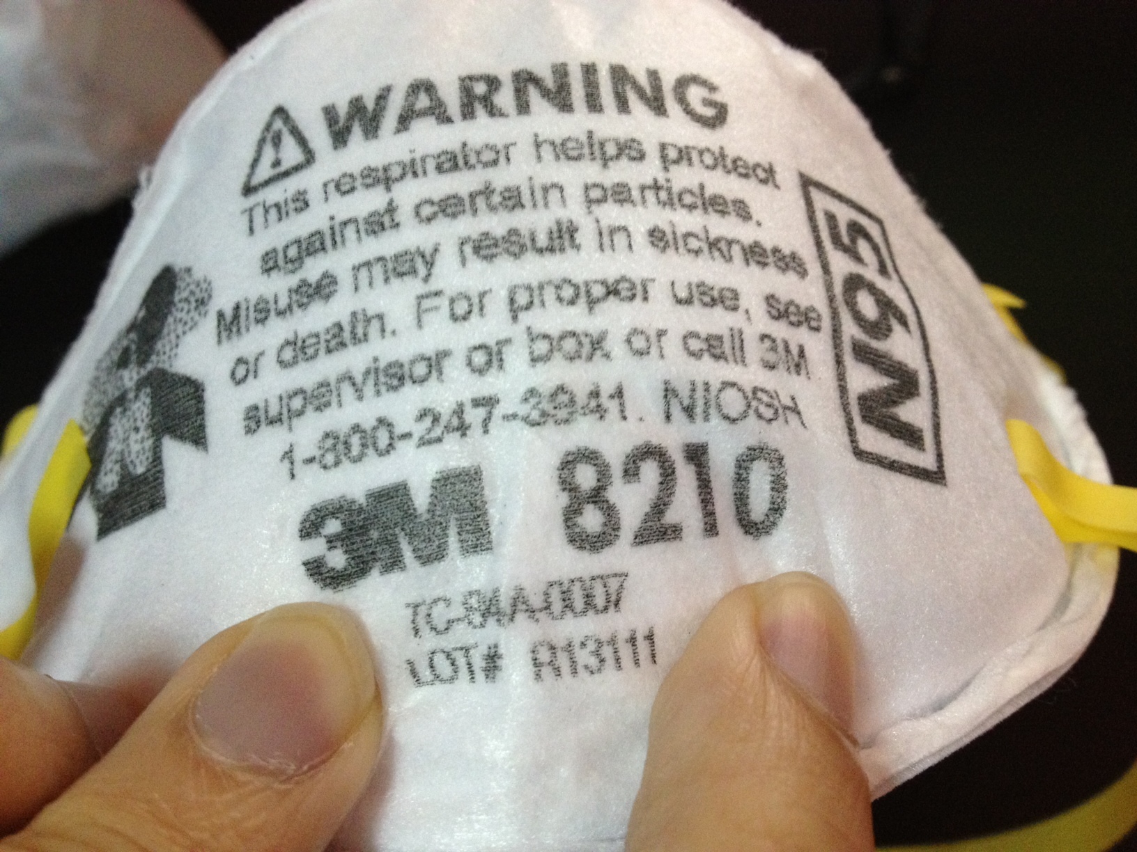 White 3 M 8210 N 95 Mask And Respirator