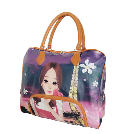 Purple And Blue Ladies Digital Printed Bag
