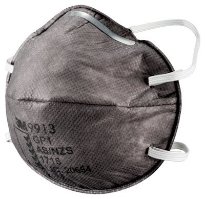Silver 3M 9913 Disposable Respirator, Adjustable Nose Clips