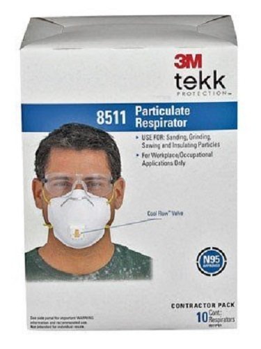 3m 8511 Particulate N95 Respirator With Valve - Non-woven Material, White Color | Lightweight, Easy Breathing With Exhalation Valve, Secure Braided Headband