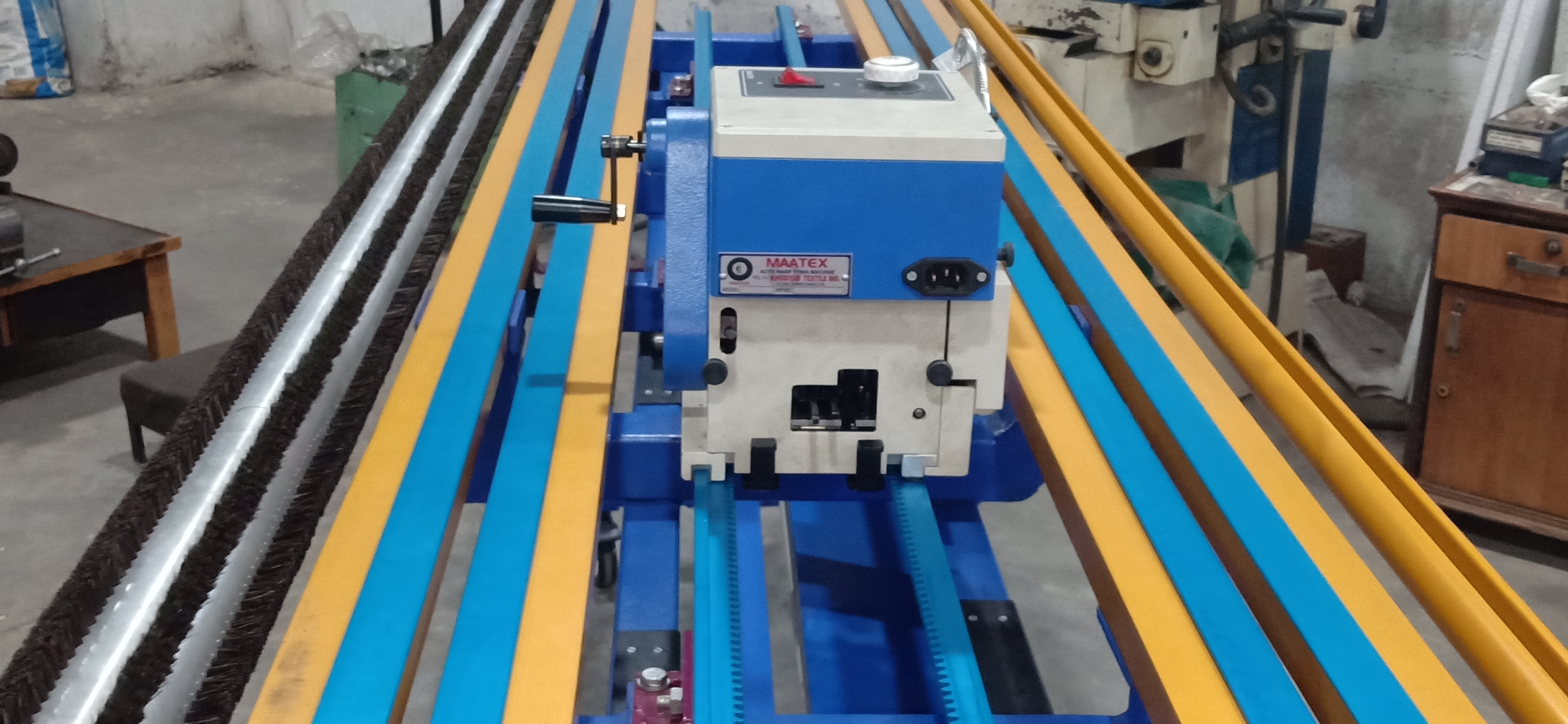 Maatex Automatic Knotting Machine - Ac220v, 50mm-5200mm Working Width, 600 Knots/min Speed | Semi-automatic, Blue Color, 1-year Warranty