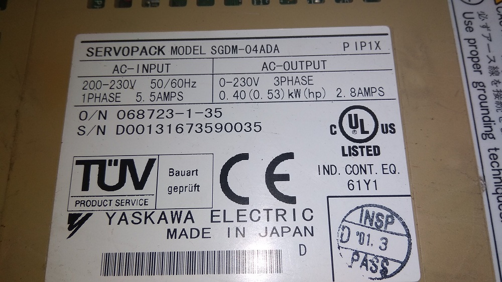 Yaskawa Servo Drive Sgdm-04ada