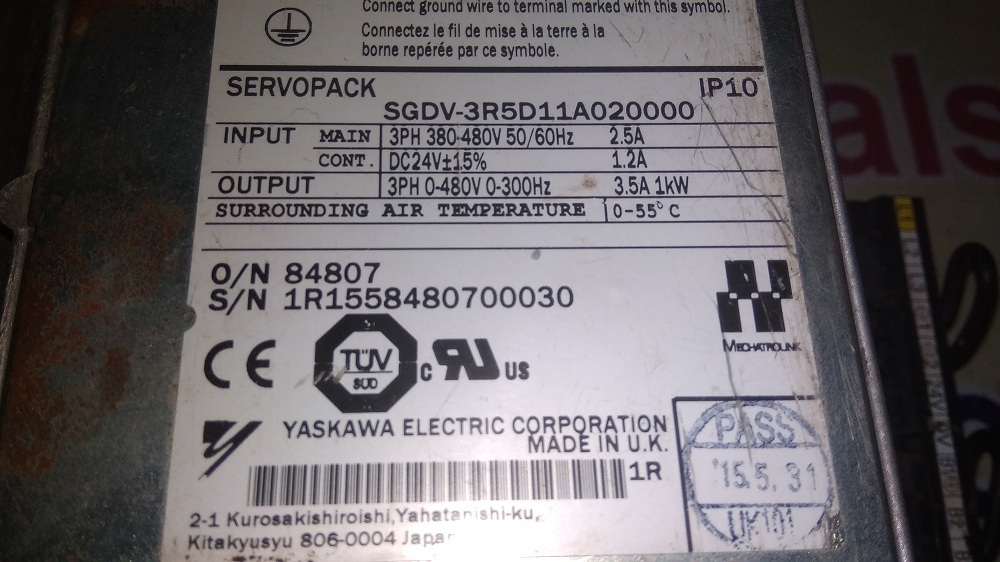 Yaskawa Servo Drive Sgdv-3r5d11a020000