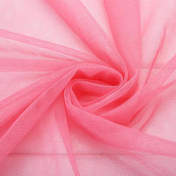 Net Fabric - Silk, Plain Texture, Orange Color | Washable, Quick Dry, Ideal For Garments Use