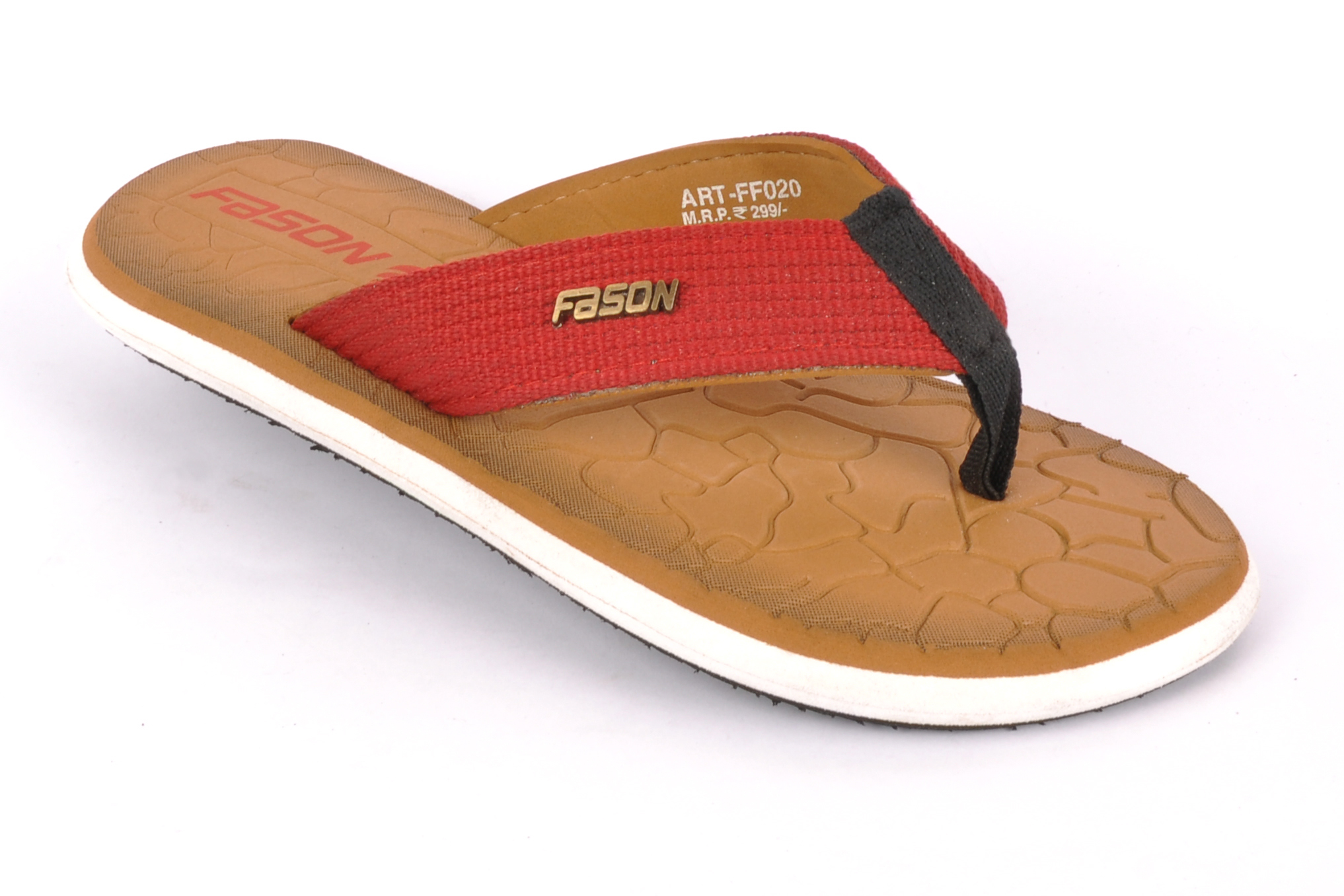 Tan Red Flip Flop Slipper