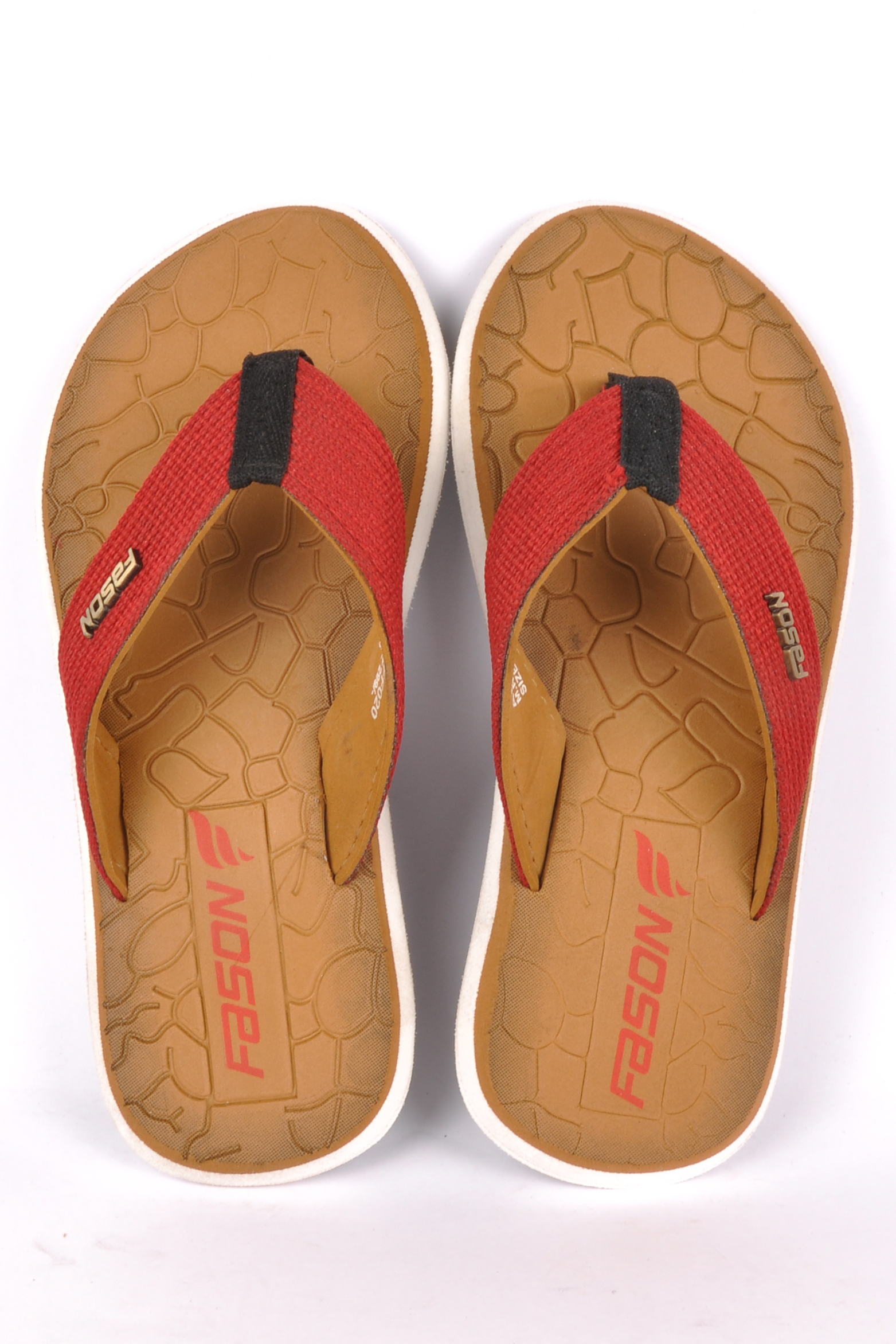 Tan Red Flip Flop Slipper