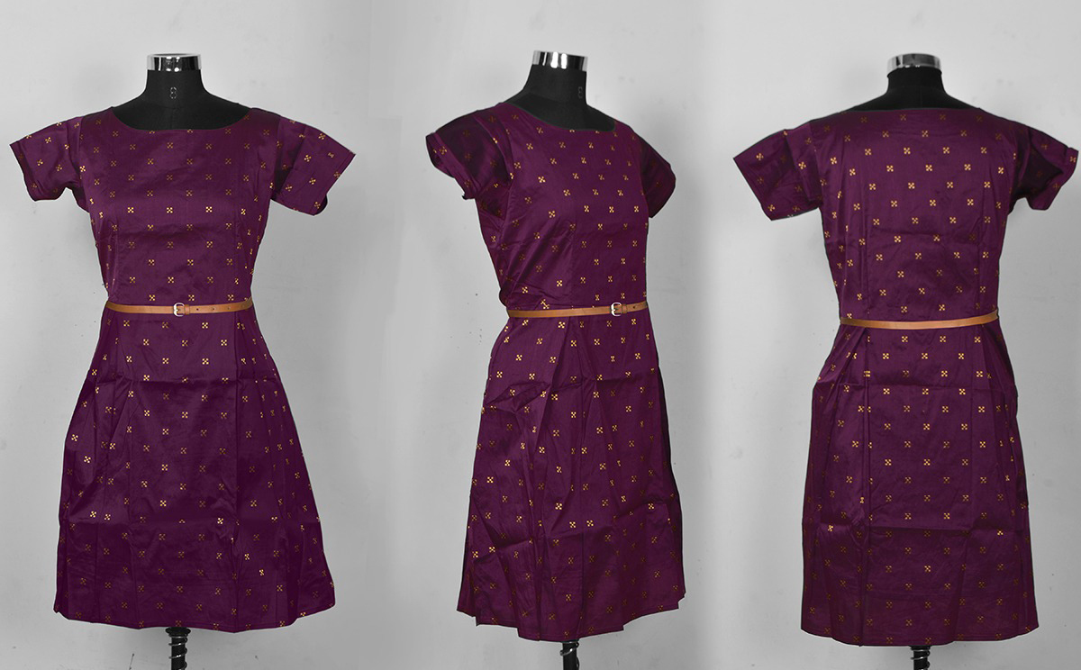 Party Wear Dresses - Taffeta Material, Length: 36 Inch, Sizes: S, M, L, Xl, Xxl, Color: Blue, Short Sleeves, Plain Dyed Design, Washable, No Fade