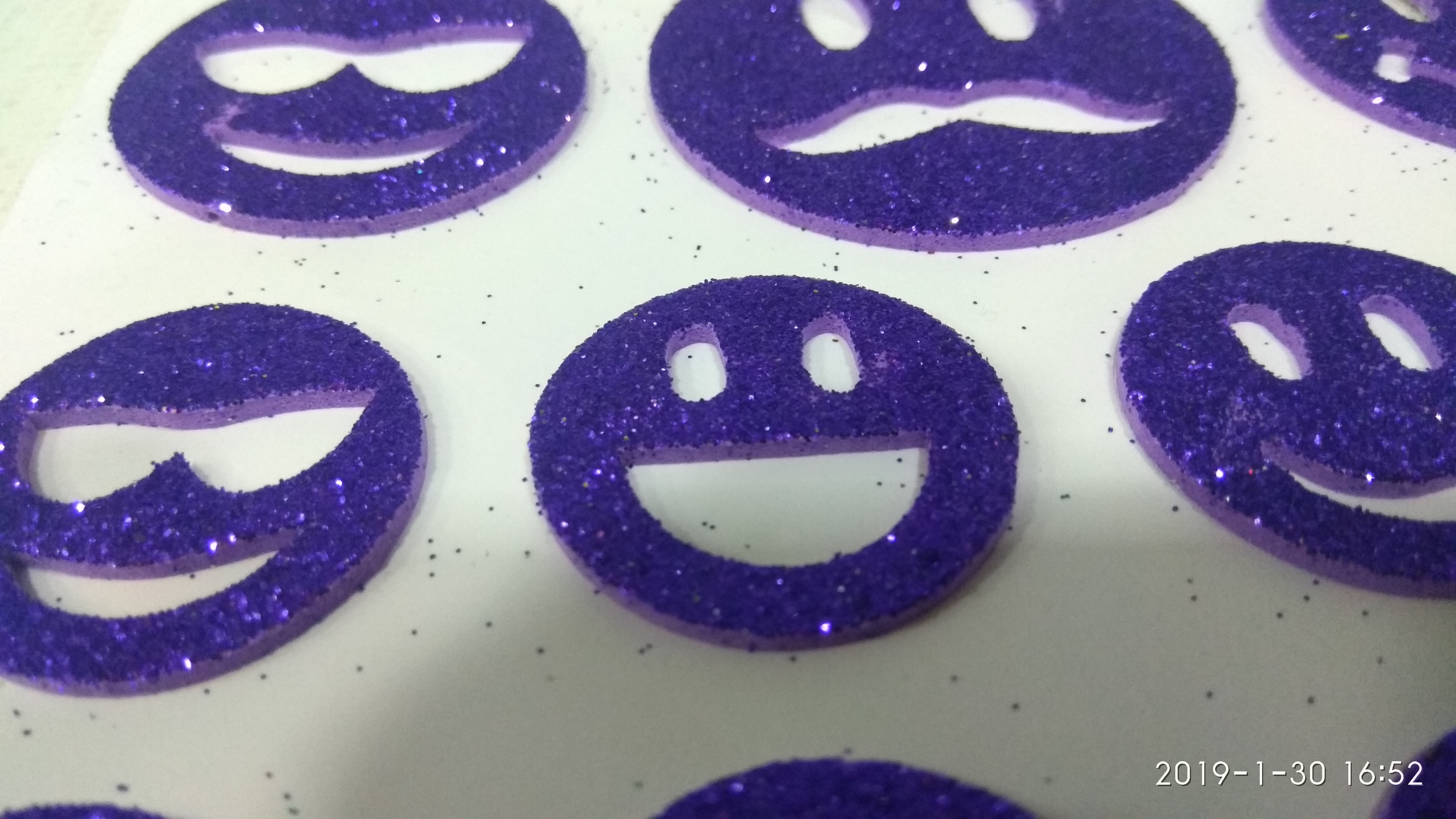 Craft Villa Glister Smiley Glitter Sticker - Paper, 6x8 Inches | Assorted Colors, Fun Smiley Faces, Durable, Easy To Apply, Decorative, Versatile Use, Pack Of 10