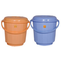 Plastic Buckets - 10 Liters, 30cm x 30cm x 35cm Blue | Lightweight, Snap-on Lid, Side Handles