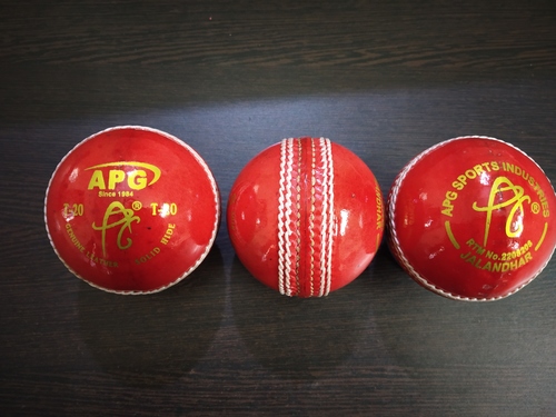 Multicolour Apg T-20 Alum Tanned Red Leather Cricket Ball