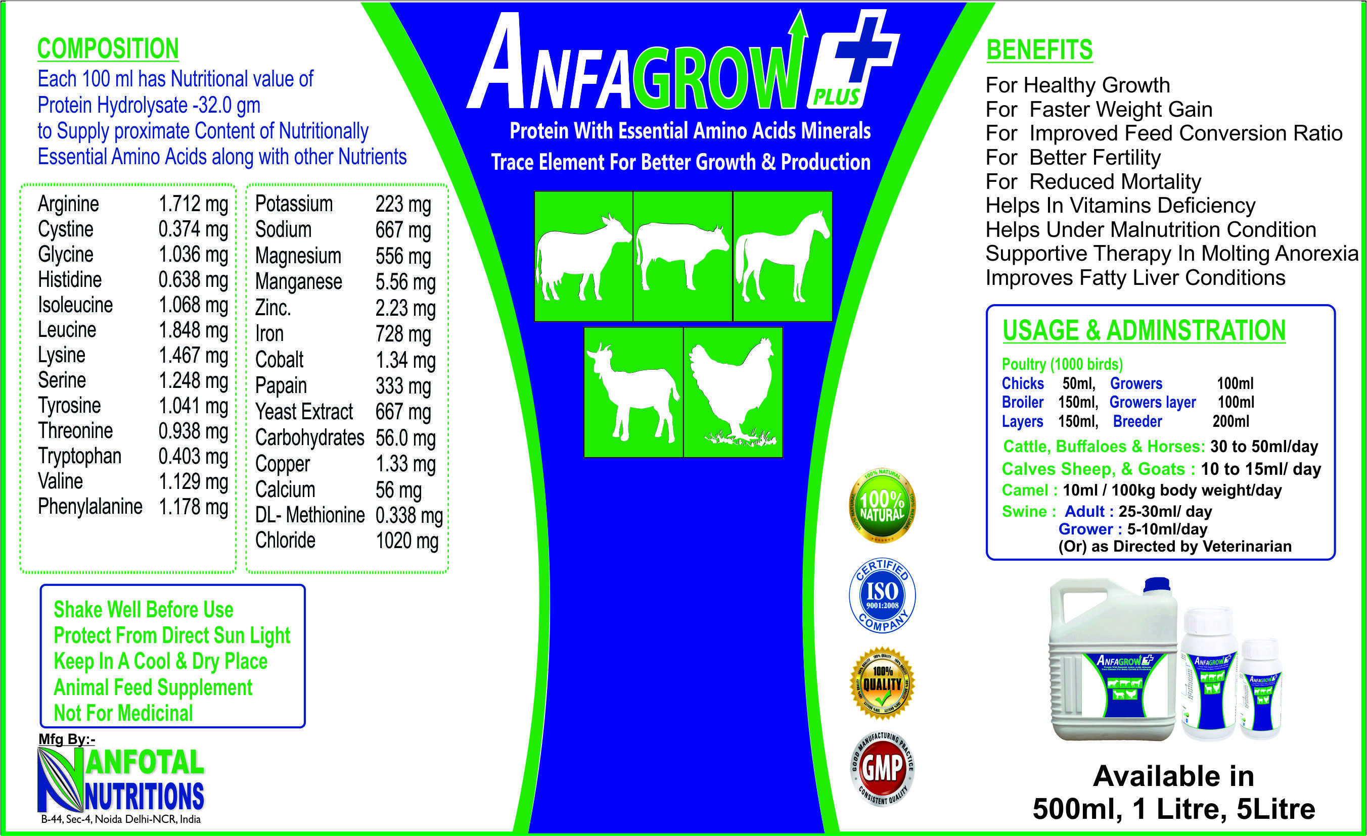 Poultry Growth Promoter Liquid (Anfagrow Plus) Shelf Life: 2 Years
