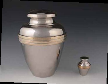 Silver Mercury Brass Cremation Urn