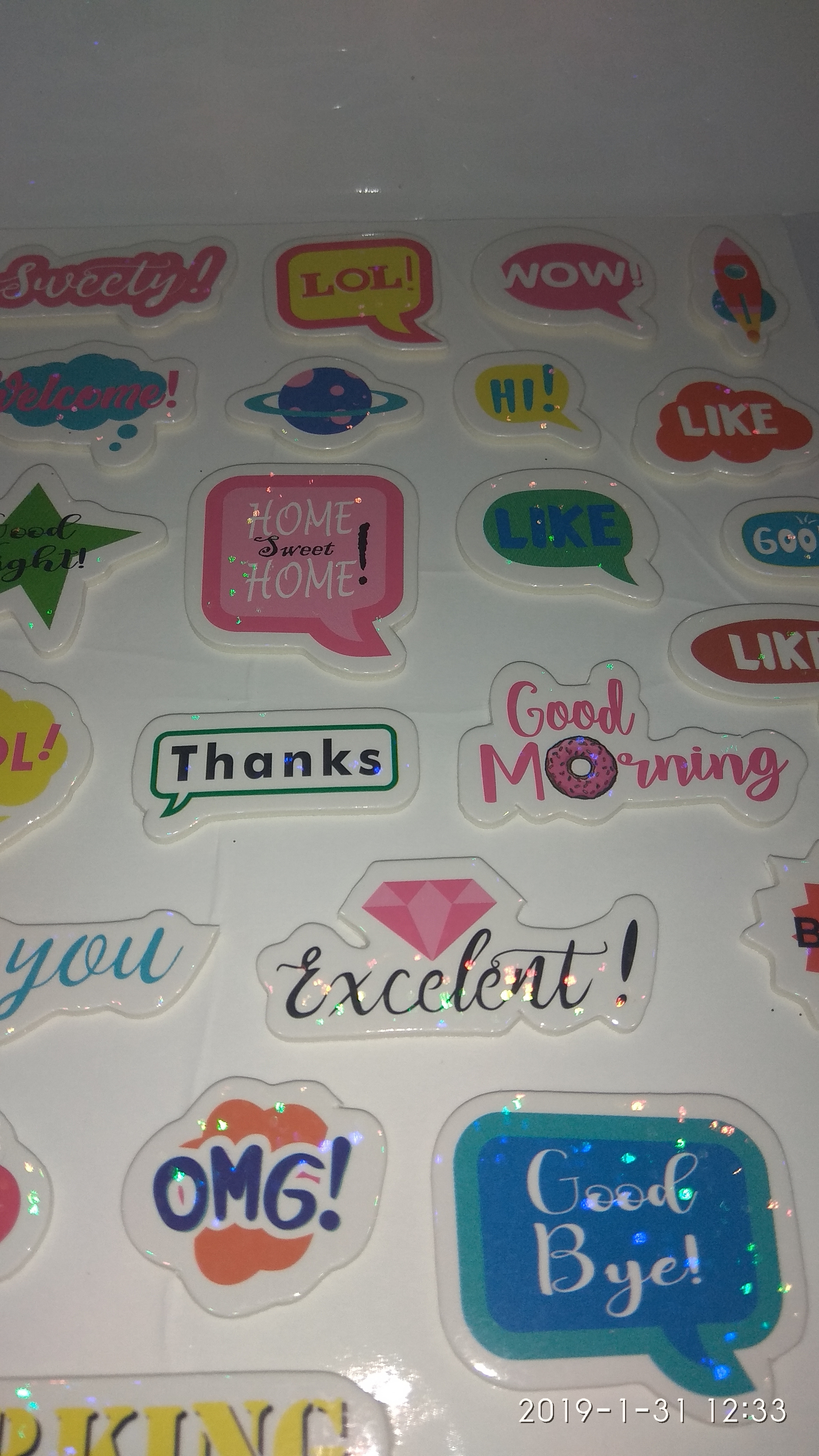 Craft Villa Glare Message Print Sticker