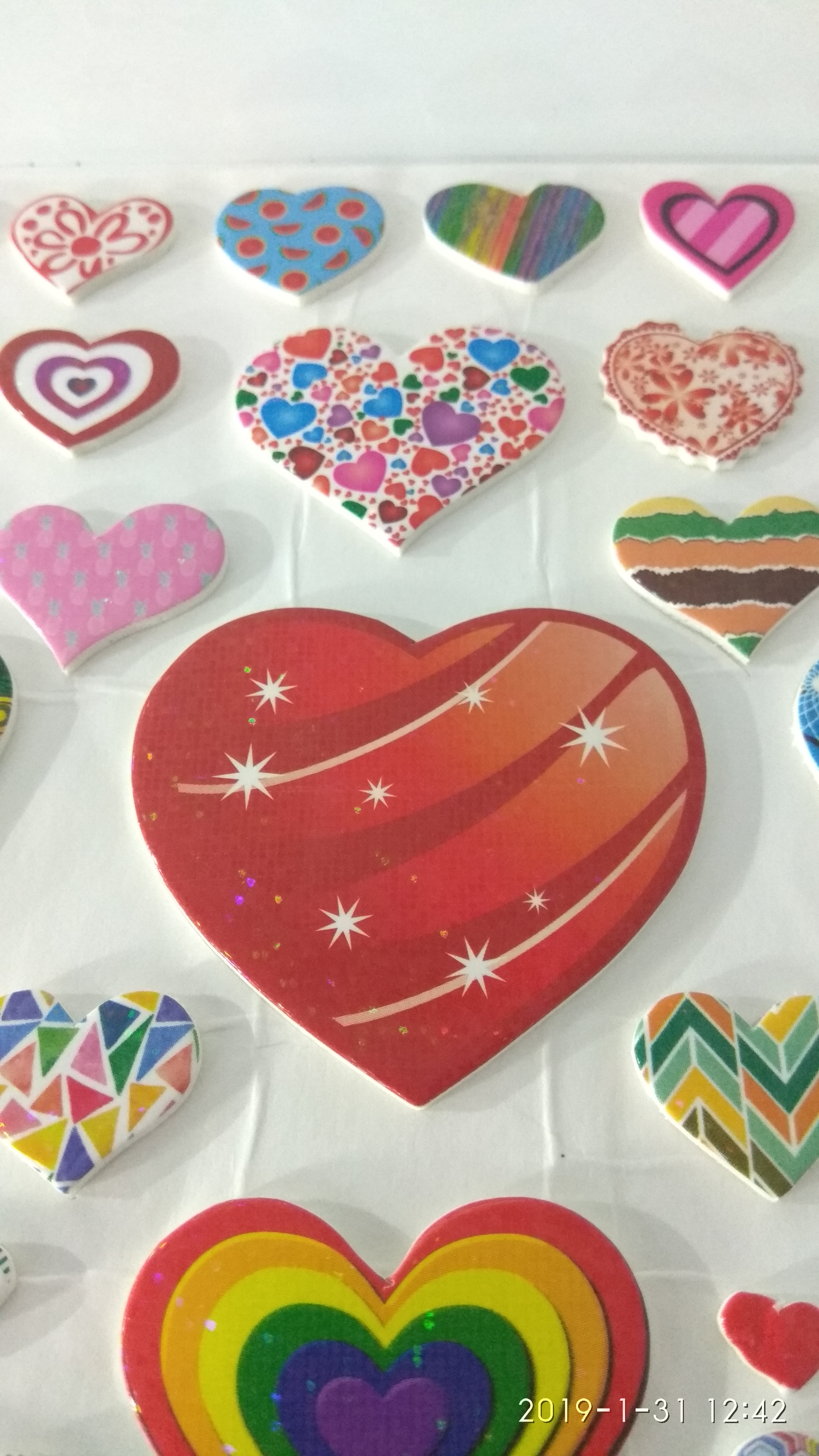 Craft Villa Glare Heart Print Sticker